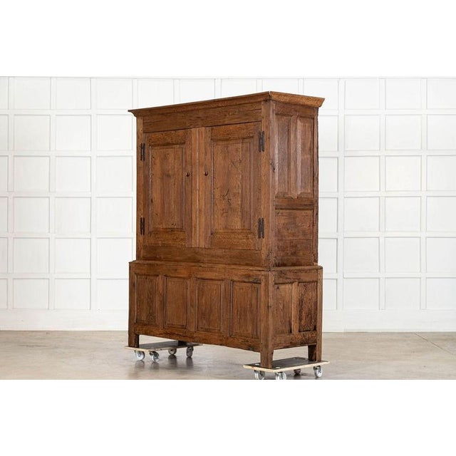 Late 18th Century 18th Century English Stripped Oak Livery Cupboard, 1780 For Sale - Image 5 of 18