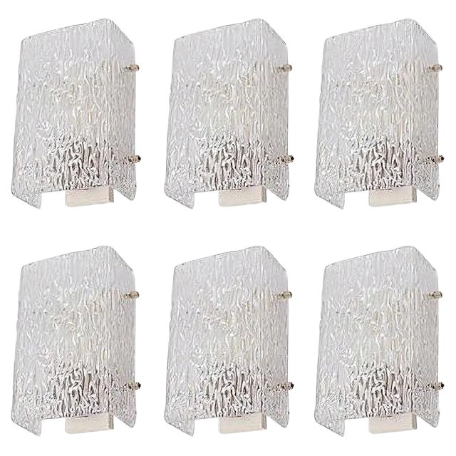 Ice Glass Sconce of Wall Light from Kalmar, 1960s For Sale