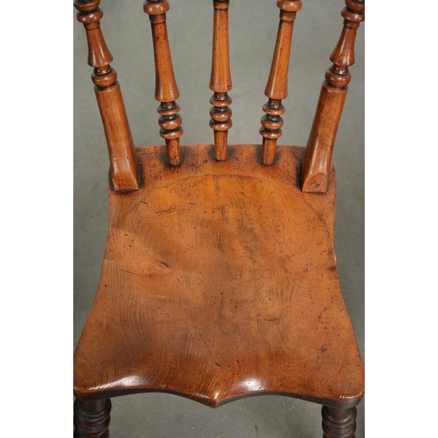 Wood Antique English Wooden Farmhouse Windsor Chairs, Set of 4 For Sale - Image 7 of 13