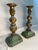 Metal Antique 1800s English Brass Push Up Candlesticks- a Pair For Sale - Image 7 of 9