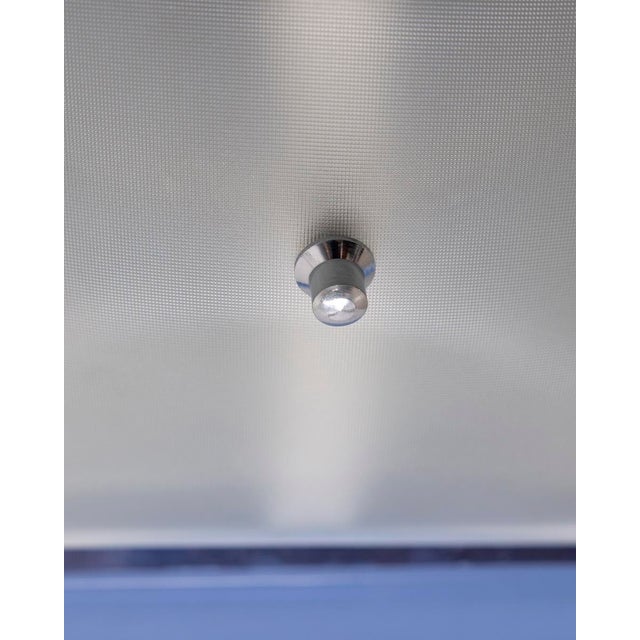 Metal Vintage Italian Blue Glass Ceiling Lamp, 1970s For Sale - Image 7 of 12