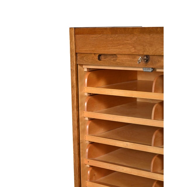 Scandinavian Filing Cabinet with Vertical Shutter, 1963 For Sale - Image 6 of 11