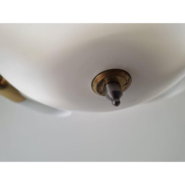 Mid-Century Czech Brass and Milk Glass 6-Light Chandelier, 1960s For Sale - Image 6 of 18