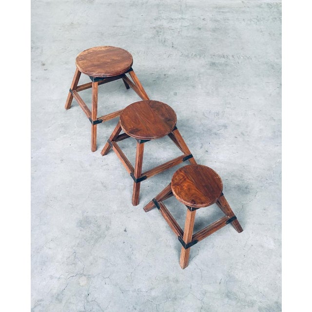 1950s Wabi Sabi Nesting Tables, France, 1950s, Set of 3 For Sale - Image 5 of 18