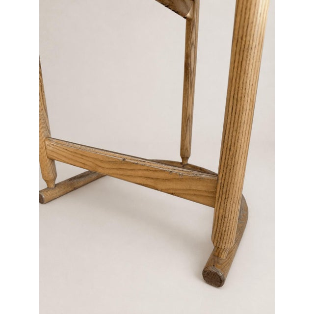 Brutalist Postmodern Oak Bar Stools by Allmilmö, 1980s, Set of 4 For Sale - Image 3 of 14