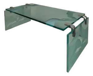Etched Glass Coffee Table in the Style of Fontana Arte, Italy, 1960's.