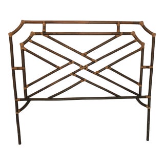 Vintage Chippendale Double or Queen Bamboo Pagoda Headboard For Sale