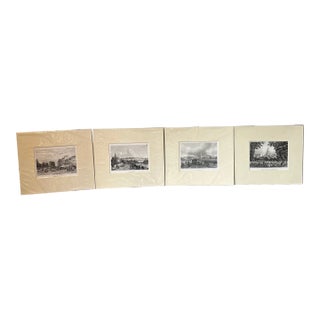 Set of 4 Original Antique Aquatint Prints of “Vues De Paris”. Newly Matted. From 1832. For Sale
