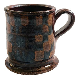 Checkered Studio Pottery Mug For Sale