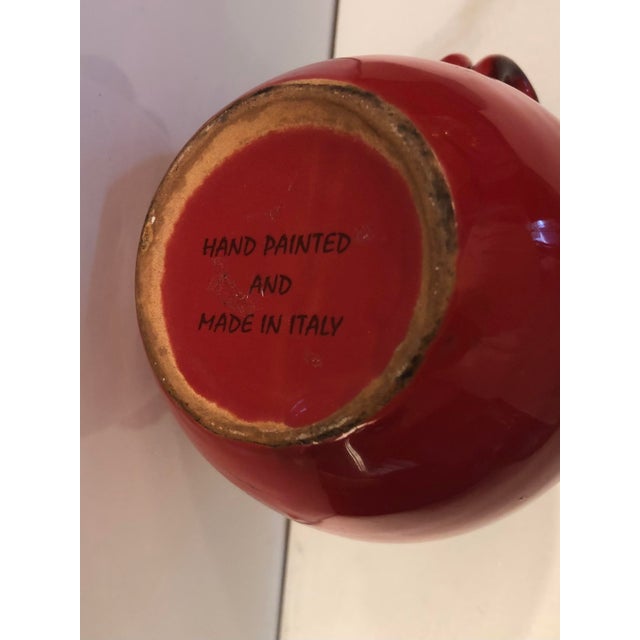 1970s Small Red Italian Ceramic Pitcher For Sale - Image 6 of 8