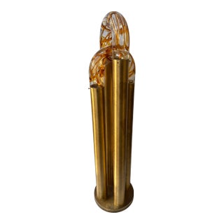 Brass Floor Lamp Murano Glass by Aldo Nason for Mazzega, Italy, 1970s For Sale
