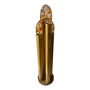 Brass Floor Lamp Murano Glass by Aldo Nason for Mazzega, Italy, 1970s
