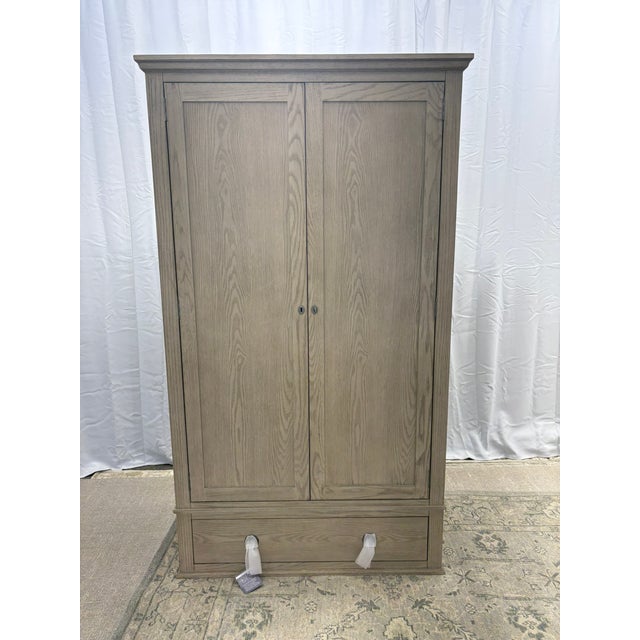 Rh Maison Armoire (Wardrobe or Media) – Light Oak Solid Hardwood Construction | French-Inspired Design | Pewter Hardware For Sale - Image 14 of 18