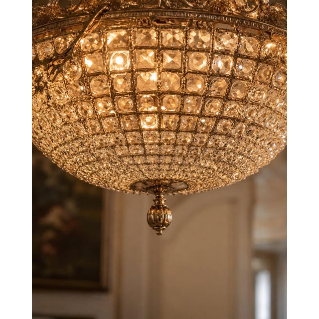 1980 French Artisan Louis XVI Silver Bronze Chandelier For Sale - Image 10 of 17
