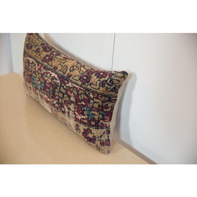:: Reclaimed vintage rug fragment made into a lovely pillow! Vintage circa the turn of the 20th century Kerman hand-...