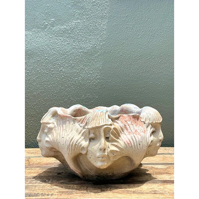 Vintage Ceramic Face Motif Bowl For Sale - Image 17 of 17