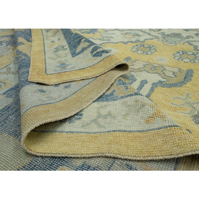Blue Turkish Oushak Rug 12' x 16'9" #18505 For Sale - Image 8 of 8