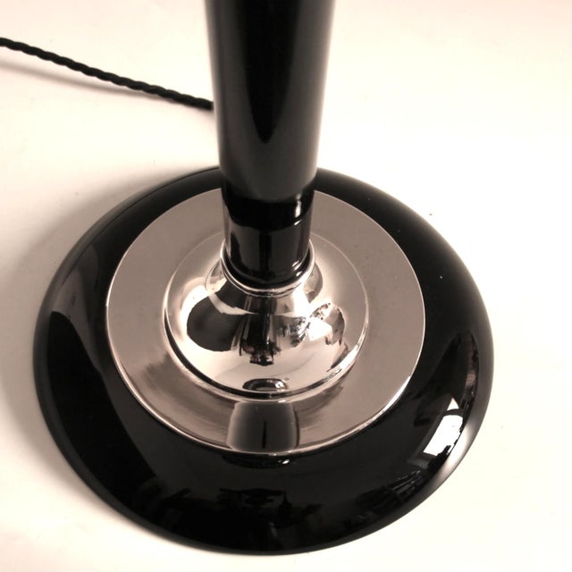 French Art Deco Table Lamp in Black Wood and Silver Metal from Mazda, 1920s For Sale - Image 14 of 16