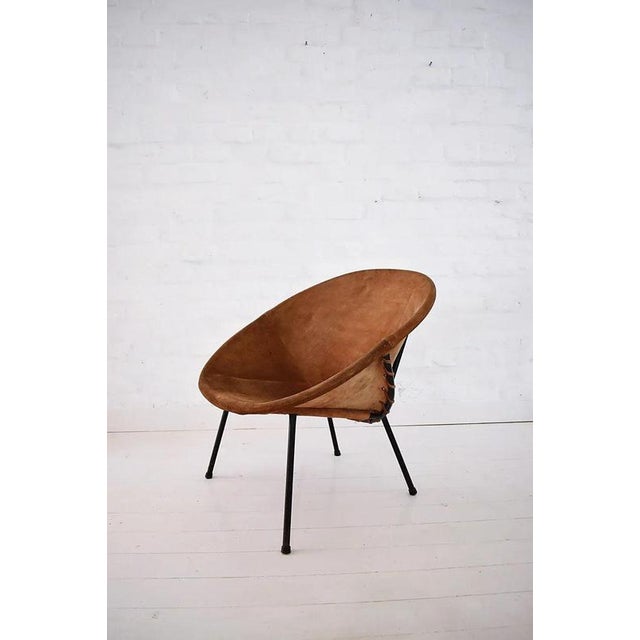 Vintage Balloon Easy Chair in Suede, Hungary, 1960s For Sale - Image 10 of 14