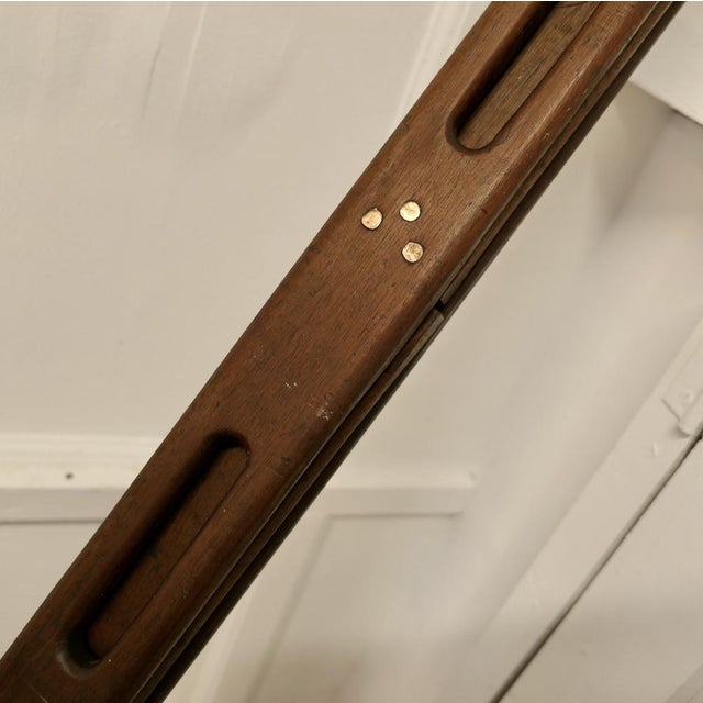 Vintage Folding Teak and Brass Yacht Ladder A superb stowable piece in excellent antique condition In quality thick solid...