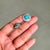 14k Gold 3.14ct Turquoise Cabochon & Diamond Double Halo Stud Earrings- A Pair For Sale In New York - Image 6 of 15