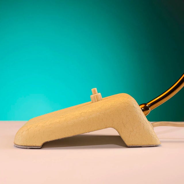 Mid-Century Table Lamp in Brass with Pleated Shade & Shrink Varnish Base from Cosack For Sale - Image 10 of 12