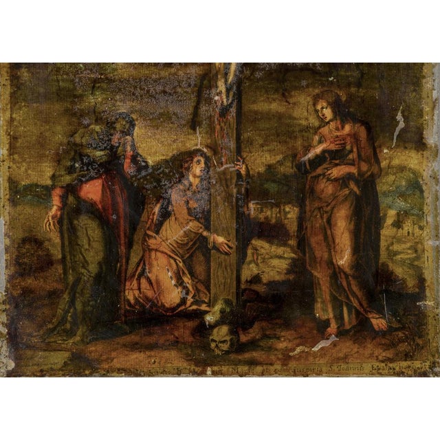 17th Century Italian Religious Painting on Glass For Sale - Image 4 of 7