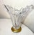 Vintage French Hand Blown Clear Glass Crystal Brass Splash Electric Table Lamp For Sale - Image 4 of 12