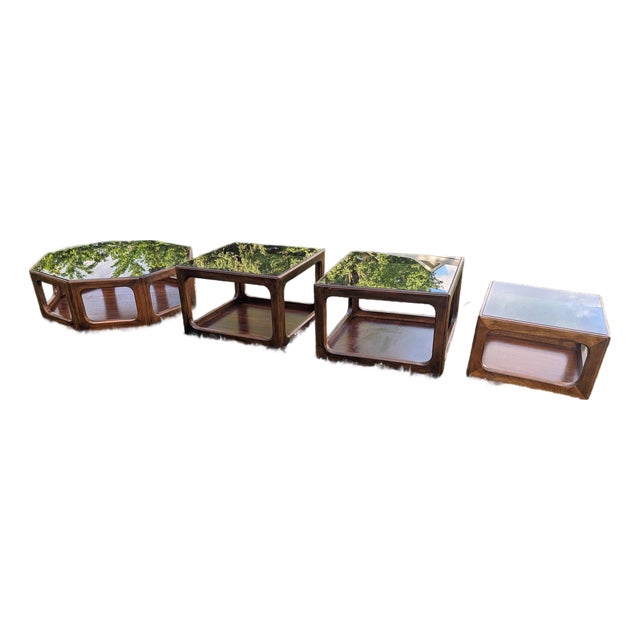 Vintage Mid-Century Modern j.b. Van Sciver Walnut Coffee & Side Table Set - 4 Pieces For Sale