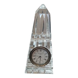 Waterford Etched Crystal Desk Clock Made in Ireland For Sale