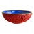 Vintage Chinese Red Cinnabar Lacquerware With Brass Rim Round Floral Bowl For Sale