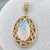 1980s Vintage Art Deco Style Pear Opal and Diamond Teardrop Statement Pendant in Gilded 925 Silver, 1980s For Sale - Image 5 of 15