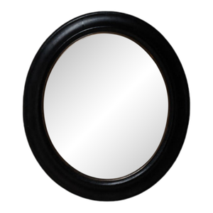 Mid-Century Medium Black Convex Witch Mirror (B)