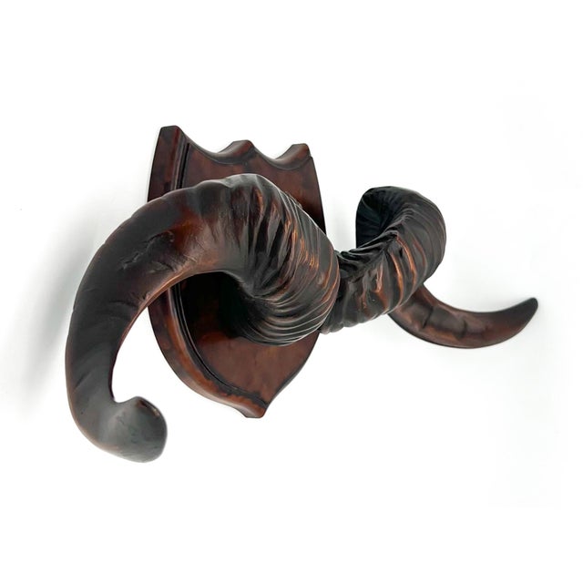 Oversized Faux Ram Horn Wall Hanging Sculpture – Rustic Lodge • Western • Hunting Decor For Sale In Houston - Image 6 of 13