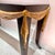 Vintage Dark Wood Console Table With Gold Gilt Draped Valance Detail For Sale - Image 9 of 11