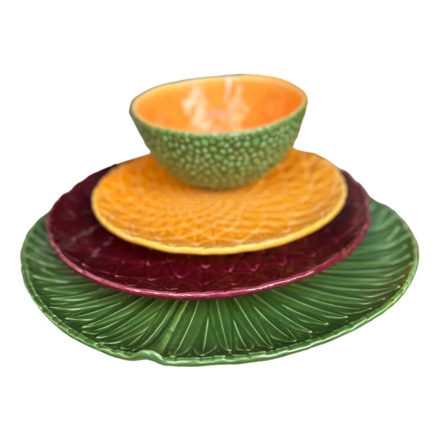 Dinner Plates by Bordallo Pinheiro, Set of 4 For Sale