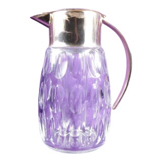 1940s Large Crystal Wine Decanter With Ice Insert For Sale