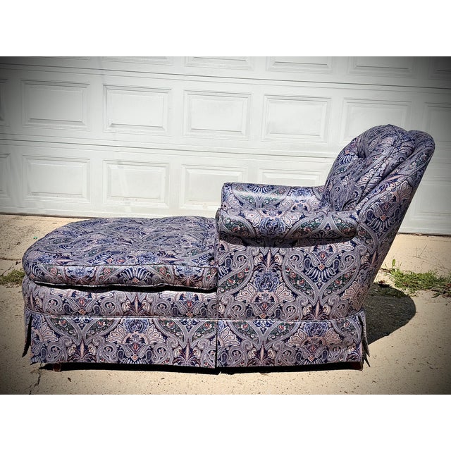1990s Vintage Down-Filled Custom Upholstered Chaise Lounge by Royal Upholstery For Sale - Image 5 of 13