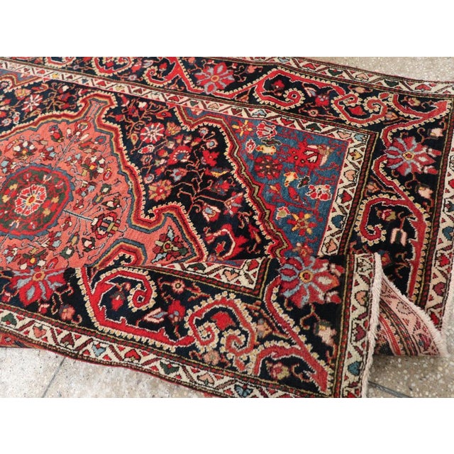 Textile Galerie Shabab Collection Early 20th Century Persian Sarouk Throw Rug For Sale - Image 7 of 8