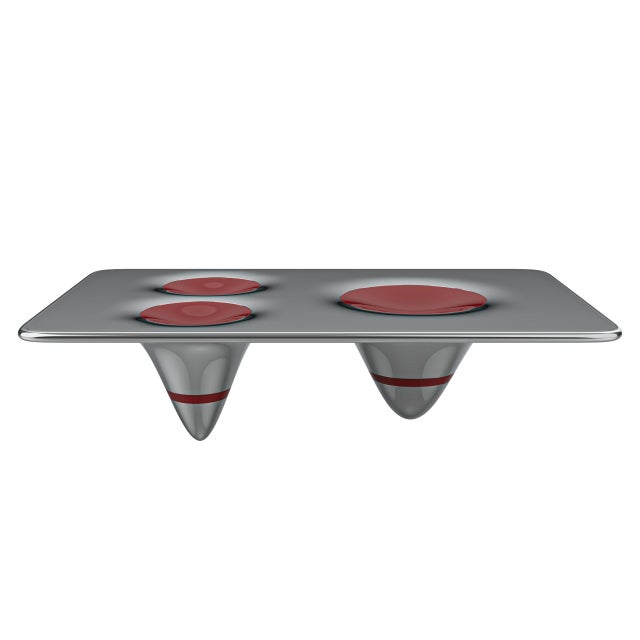 "Gravitazione" Coffee Table With Mirror Polish Stainless, Handcrafted For Sale In Los Angeles - Image 6 of 9