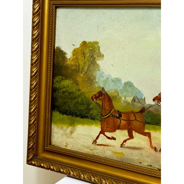 Traditional Antique British Edwardian Oil Painting of Horses & Carriage Coachman Riders Signed Philip H. Rideout For Sale - Image 3 of 12