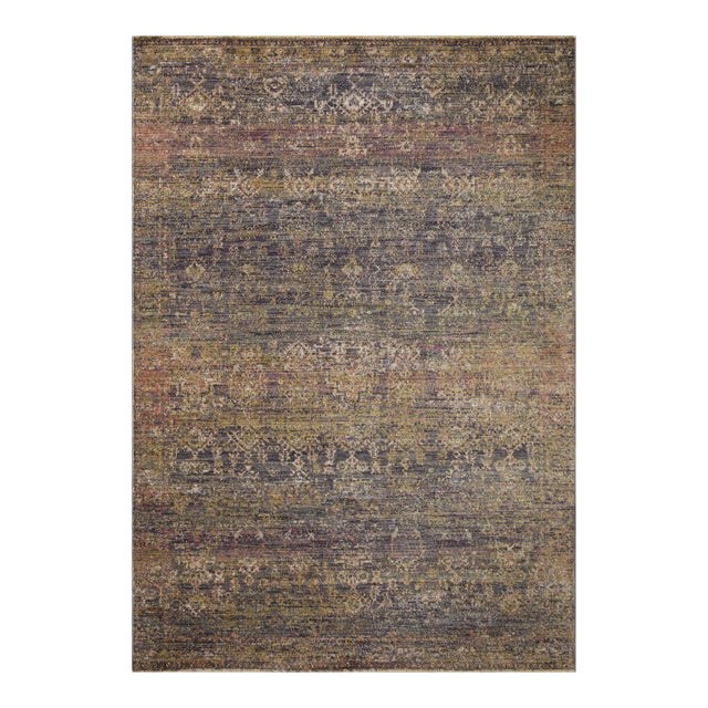 Jean Stoffer x Loloi Bradbury Ink / Multi 9'-0" x 12'-0" Area Rug For Sale