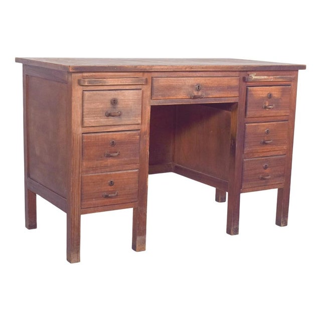 Mid-Century Portuguese Desk in Wood from Olaio, 1950s For Sale - Image 14 of 14