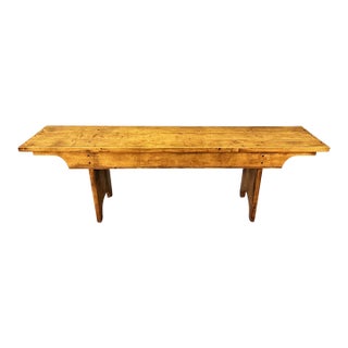 Vintage Pegged Maple Bench For Sale