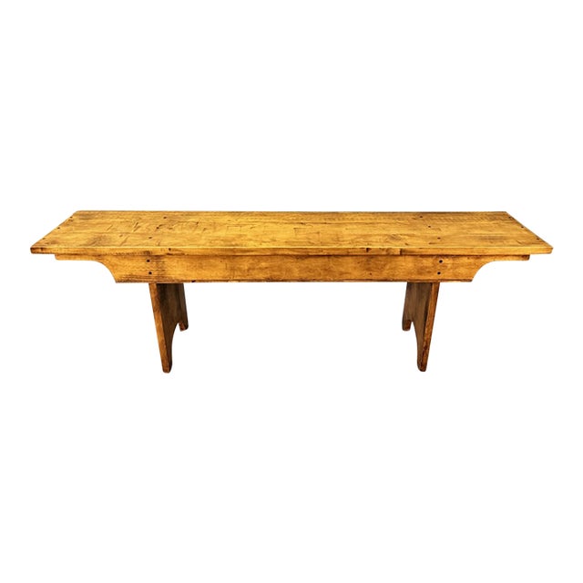 Vintage Pegged Maple Bench For Sale