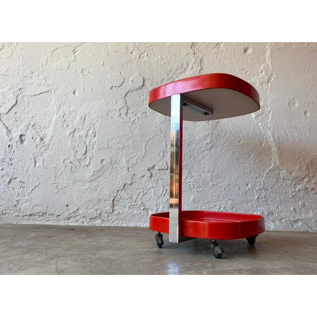 Side Table with Wheels, 1960s For Sale - Image 3 of 5