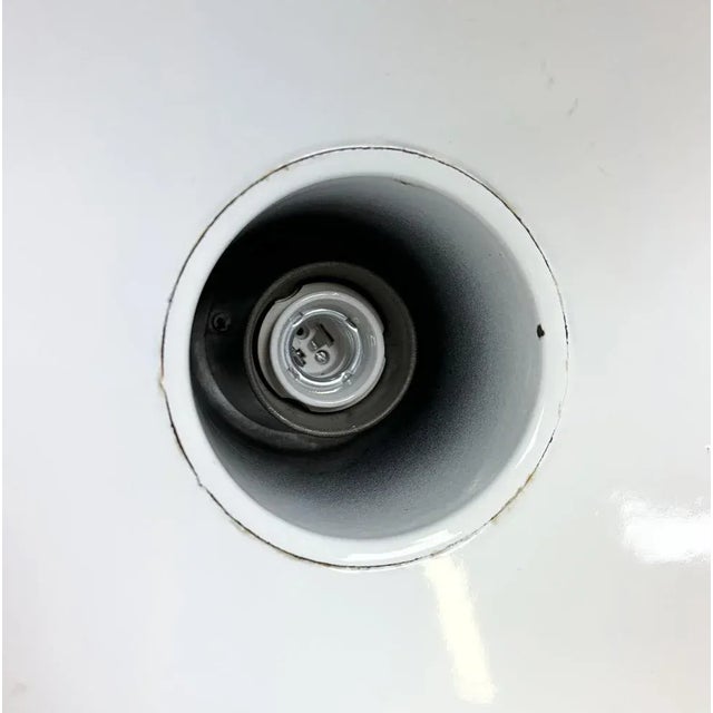 Industrial Grey Enamel Ceiling Lamp from Elektrosvit, 1950s For Sale - Image 11 of 13