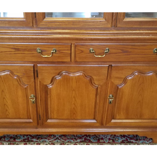 1990s Oak Drexel Heritage Carleton Collection Dining Room China