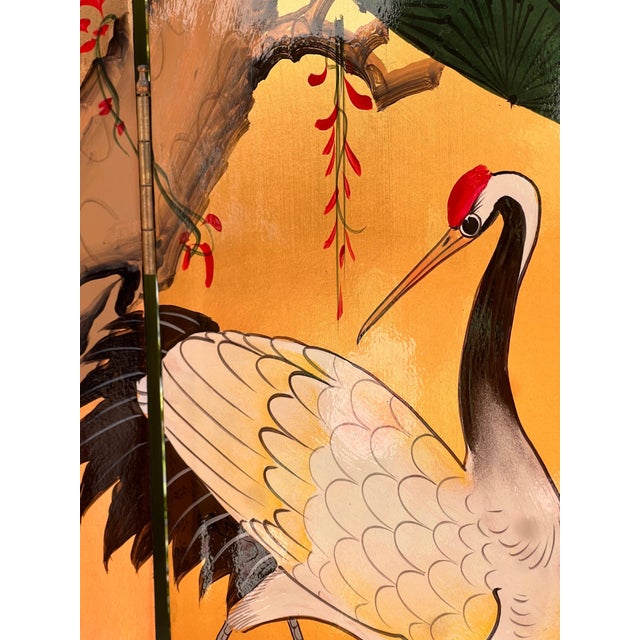 Handsome Hand-Painted Screen / Room Divider, 20th Century For Sale - Image 11 of 12