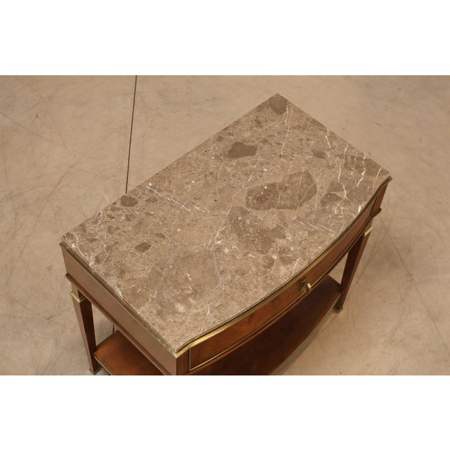 Jonathan Charles Johnathan Charles 'Barcelona' Marble Top Walnut Nightstand For Sale - Image 4 of 18